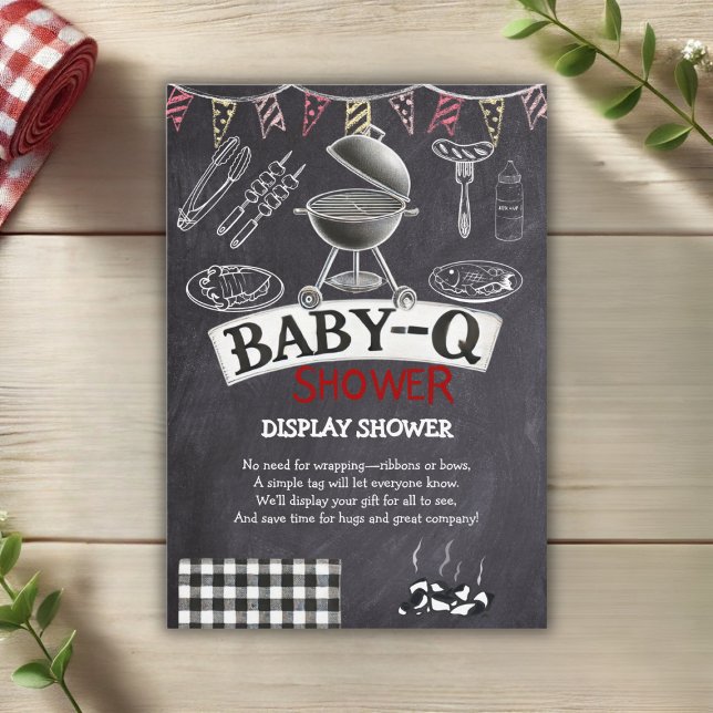 Tarjeta De Recepción Chalkboard Baby-Q Grill Baby Shower (Subido por el creador)