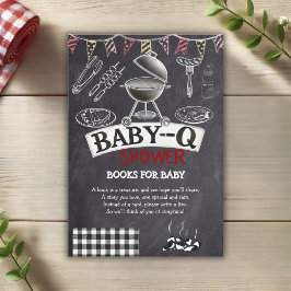Tarjeta De Recepción Chalkboard Baby-Q Grill Baby Shower