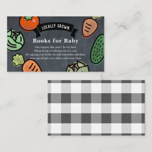 Tarjeta De Recepción Chalkboard Books para el bebé de cultivo local