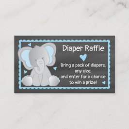 Tarjeta De Recepción Chalkboard Elephant Baby Boy Shower Diaper Raffle