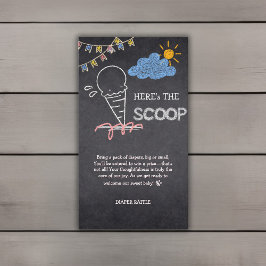 Tarjeta De Recepción Chalkboard Ice Cream Scoop Drawing Baby Shower