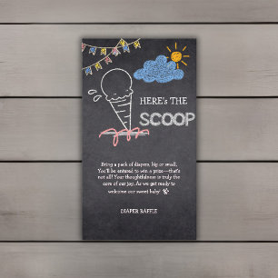 Tarjeta De Recepción Chalkboard Ice Cream Scoop Drawing Baby Shower