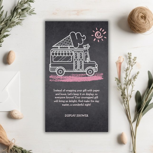 Tarjeta De Recepción Chalkboard Ice Cream Truck Baby Shower (Subido por el creador)