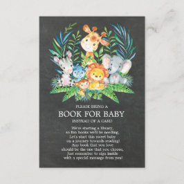 Tarjeta De Recepción Chalkboard Safari Jungle Baby Shower Book for Baby