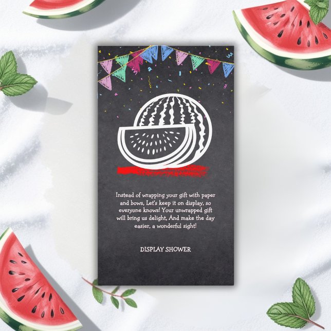 Tarjeta De Recepción Chalkboard Watermelon Drawing Baby Shower (Subido por el creador)