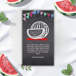 Tarjeta De Recepción Chalkboard Watermelon Drawing Baby Shower