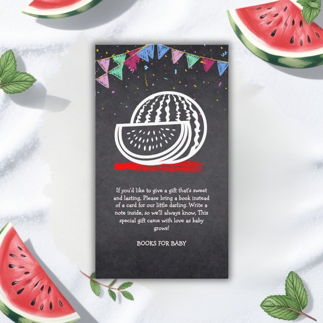 Tarjeta De Recepción Chalkboard Watermelon Drawing Baby Shower (Subido por el creador)