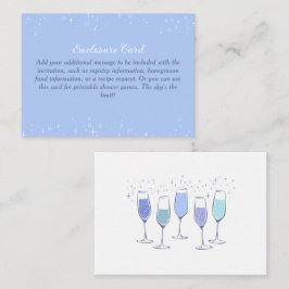 Tarjeta De Recepción Champagne Despedida de Soltera Algo Azul