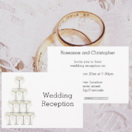 Tarjeta De Recepción Champagne Glasses Wedding Reception
