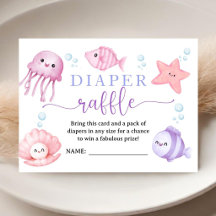 Champán de Baby Shower Rosa Océano Sorteo de Pañal