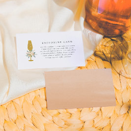 Tarjeta De Recepción Champán y Bouquet - Ducha nupcial