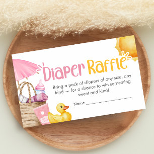 Tarjeta De Recepción Chapoteo de verano para baby shower Sorteo de paña
