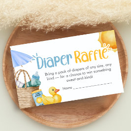 Tarjeta De Recepción Chapoteo de verano: Sorteo de pañales para baby sh