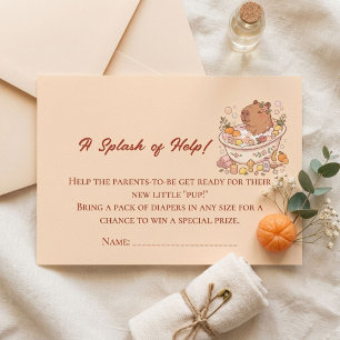 Tarjeta De Recepción Chapoteo y Salpicadura Fiesta de Bebé Niña Capybar