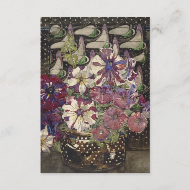 Tarjeta De Recepción Charles Rennie Mackintosh - Petunias (Anverso)