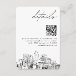 Tarjeta De Recepción Charlotte Boda Detalles modernos Código QR Pequeño