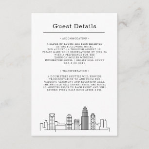 Tarjeta De Recepción Charlotte Boda Información de invitado