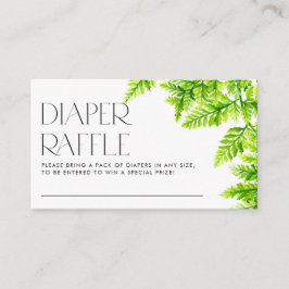 Tarjeta De Recepción Chartreuse Green Ferns Baby Shower Diaper Raffle