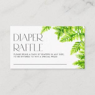 Tarjeta De Recepción Chartreuse Green Ferns Baby Shower Diaper Raffle