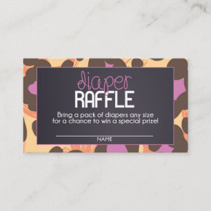 Tarjeta De Recepción Cheetah Diaper Raffle Ticket