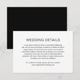Tarjeta De Recepción Chelsea Boda moderno blanco y negro