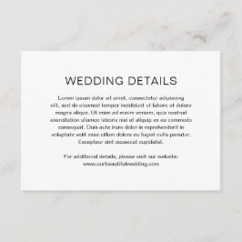 Tarjeta De Recepción Chelsea Boda moderno blanco y negro