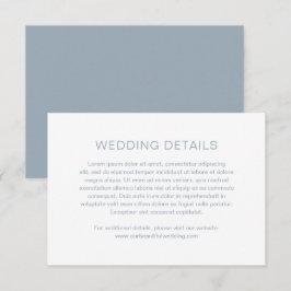 Tarjeta De Recepción Chelsea Dusty Blue Modern Boda