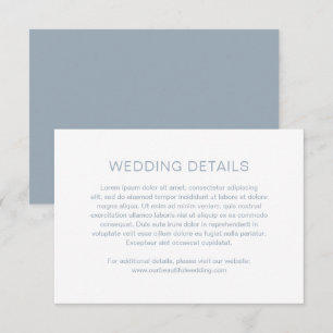 Tarjeta De Recepción Chelsea Dusty Blue Modern Boda