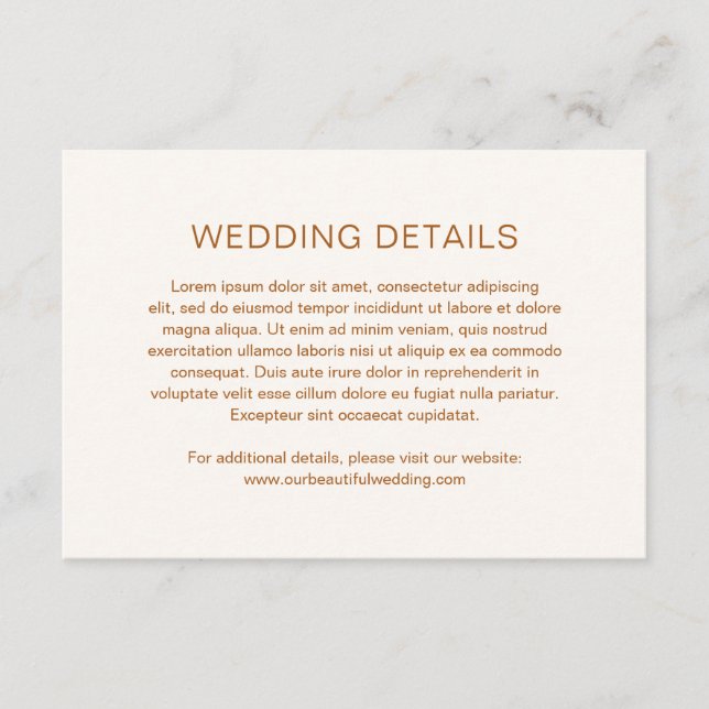 Tarjeta De Recepción Chelsea Earthy Neutrals Boda moderno (Anverso)