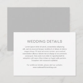 Tarjeta De Recepción Chelsea Grey Moderno Boda