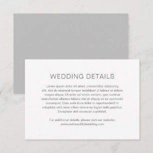 Tarjeta De Recepción Chelsea Grey Moderno Boda