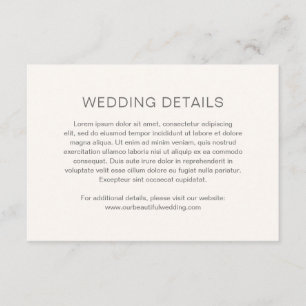 Tarjeta De Recepción Chelsea Ivory Modern Boda