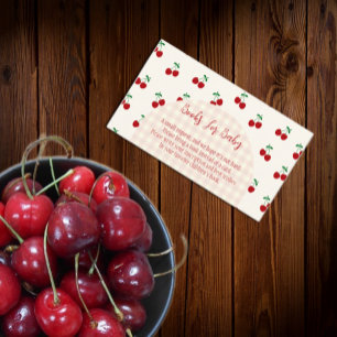 Tarjeta De Recepción Cherries Baby Shower Books Para El Bebé