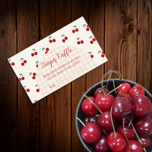 Tarjeta De Recepción Cherries Baby Shower Diaper Raffle