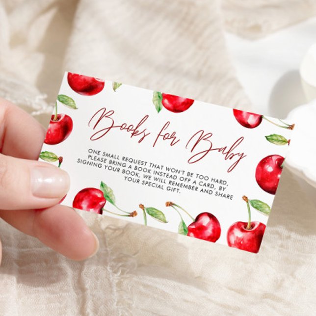 Tarjeta De Recepción Cherry Baby Shower Books for Baby (Subido por el creador)