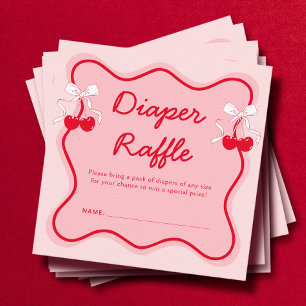 Tarjeta De Recepción Cherry Baby Shower Diaper Raffle