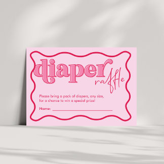 Tarjeta De Recepción Cherry Baby Shower Diaper Raffle Enclosure Card
