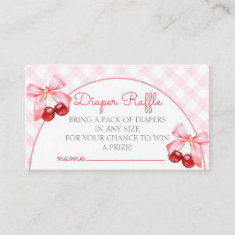 Tarjeta De Recepción Cherry Baby Shower Diaper Raffle Enclosure Card