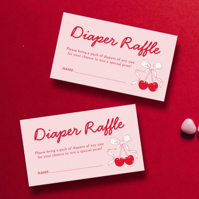 Tarjeta De Recepción Cherry Baby Shower Diaper Raffle Ticket (Subido por el creador)