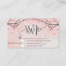 Cherry Blossom acuarela Pink Floral Wedding RSVP