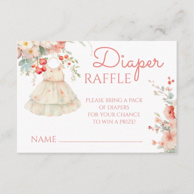 Tarjeta De Recepción Cherry Blossom Baby Clothes Diaper Raffle (Anverso)
