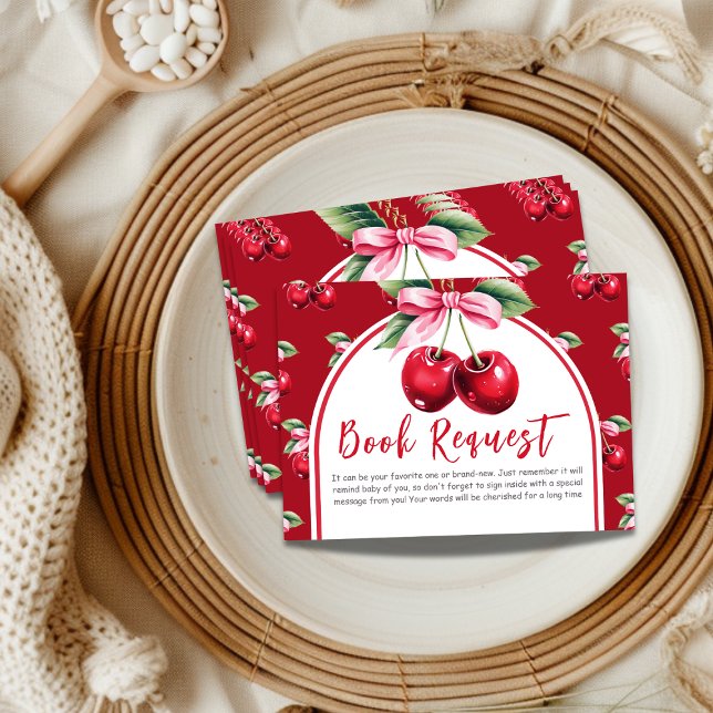 Tarjeta De Recepción Cherry Coquette Bow Chica Baby Shower Solicitud de (Subido por el creador)