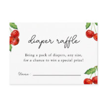 Cherry en la top Baby Shower Diaper Raffle Game Ca