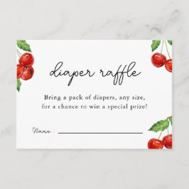 Tarjeta De Recepción Cherry en la top Baby Shower Diaper Raffle Game Ca