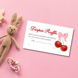 Tarjeta De Recepción Cherry en Top Baby Ducha Diaper Raffle