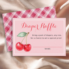 Tarjeta De Recepción Cherry en Top Coquette Baby Shower Diaper Raffle