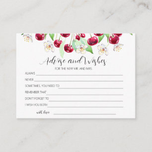 Tarjeta De Recepción Cherry Mucha Boda consejos y deseos sobre el juego