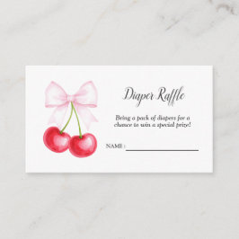 Tarjeta De Recepción Cherry On Top Baby Shower Diaper Raffle Ticket