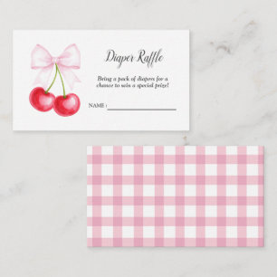 Tarjeta De Recepción Cherry On Top Baby Shower Diaper Raffle Ticket