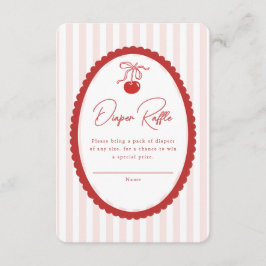 Tarjeta De Recepción Cherry on Top Coquette Bow Baby Shower